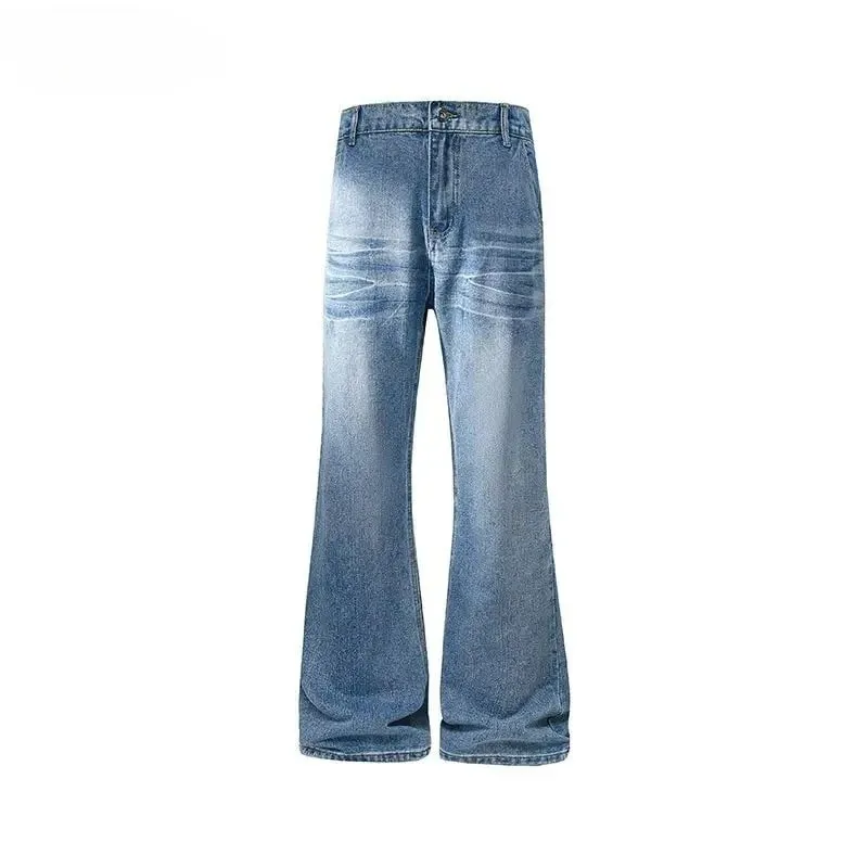 Retro Denim Pants Men's Jeans Loose Straight Casual Trousers Vintage Jeans Y2k Clothes Men's Pants Baggy Jeans Man Four Seasons — image 3