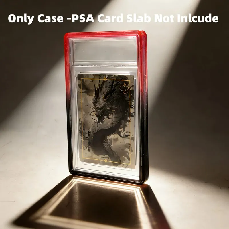 Glitter TPU Slab Bumper Guard Case Holder Protective Skin Display Sleeves with Clear Back for PSA 35PT Graded Trading Card