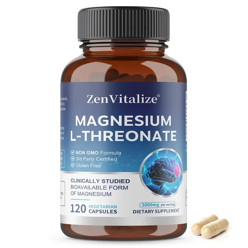 Magnesium L-Threonate - 2000 Mg Supports Memory Focus and Brain Function Supports Quality of Sleep 120 Capsules