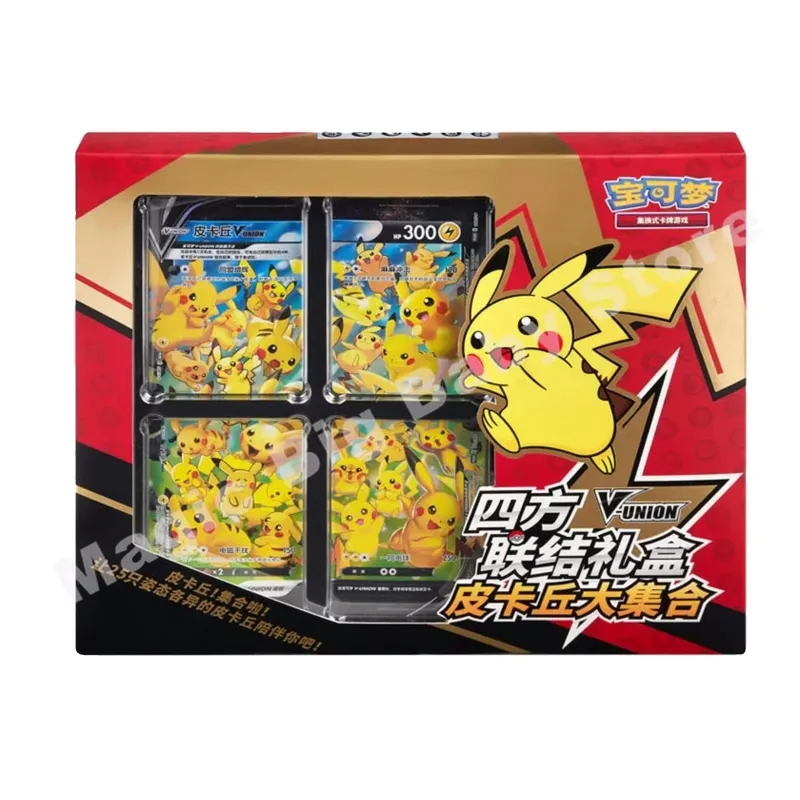 Pokemon Cards Original Trading PTCG Cartoon Quartet Coupling V-UNION Gift Box Pikachu Big Gather Moru Baker Mew-two PTCG