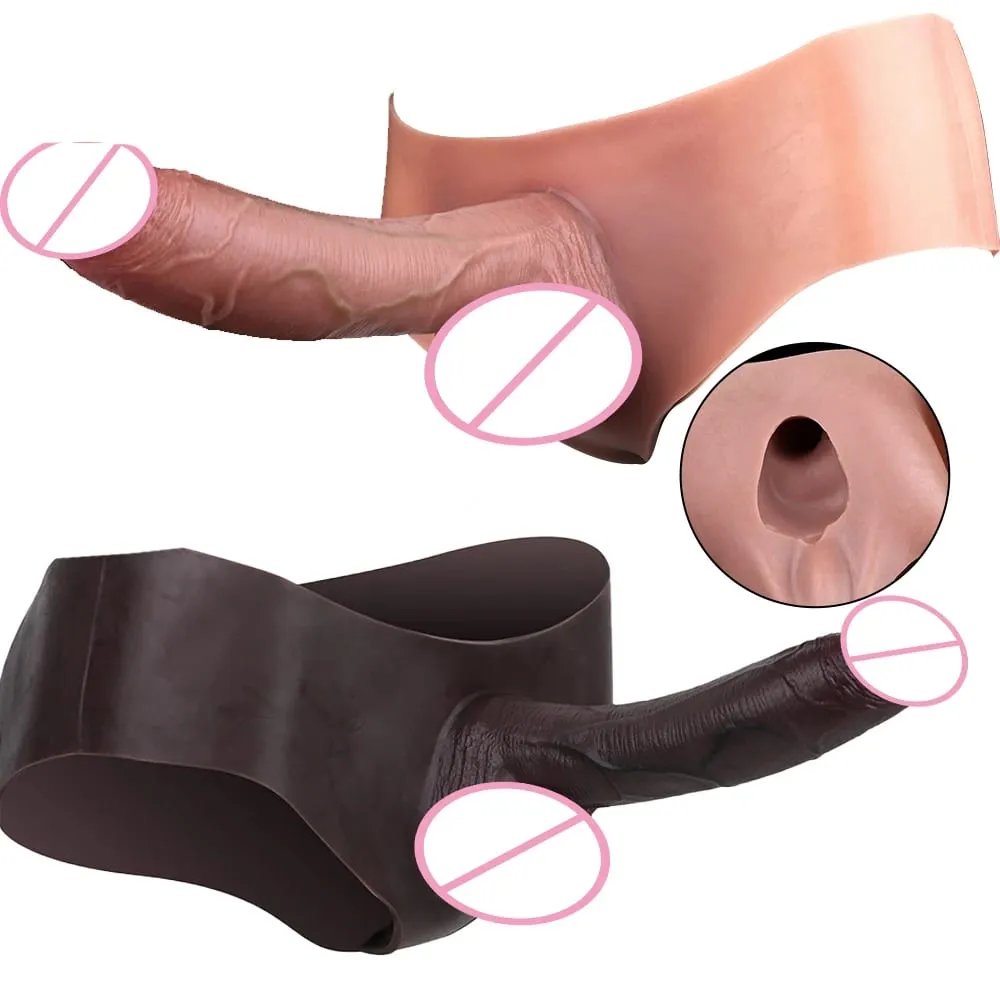 Elastic Silicone Harness Panties Hyper-Realistic Hollow Dildo Cover Wearable Male Sheath Long-Lasting Intimate Adult Couple
