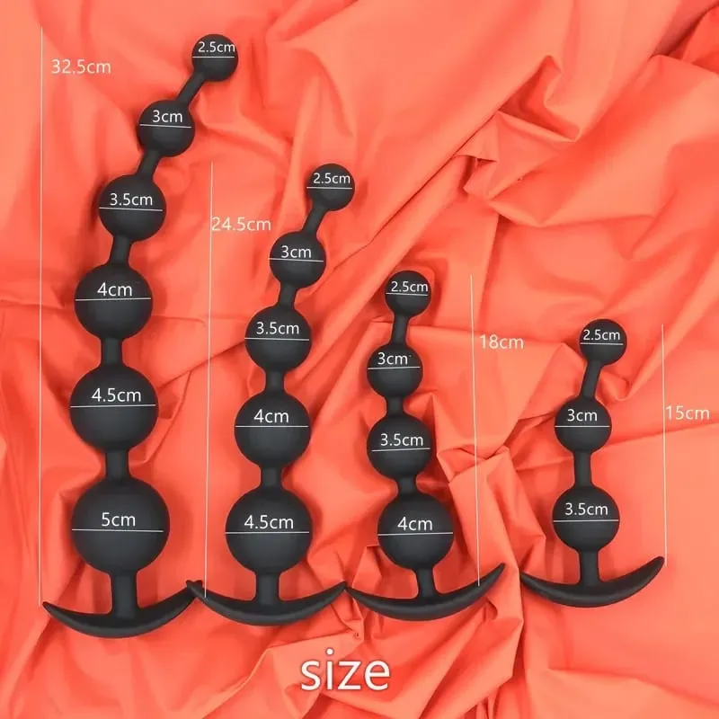 Large Anal Plug for Men & Women Multi-Size Silicone Anal Beads Trainer Kinky Adult Sex Toys for Beginners — image 5