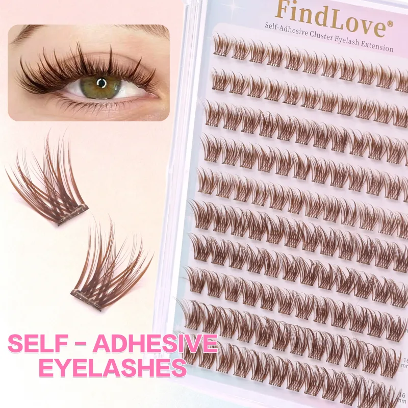 Brown Color Popular High-quality Self-Adhesive Eyelash Extension 3-4Times Reusable Handmade Large Capacity Enlarged Double Eye — image 8