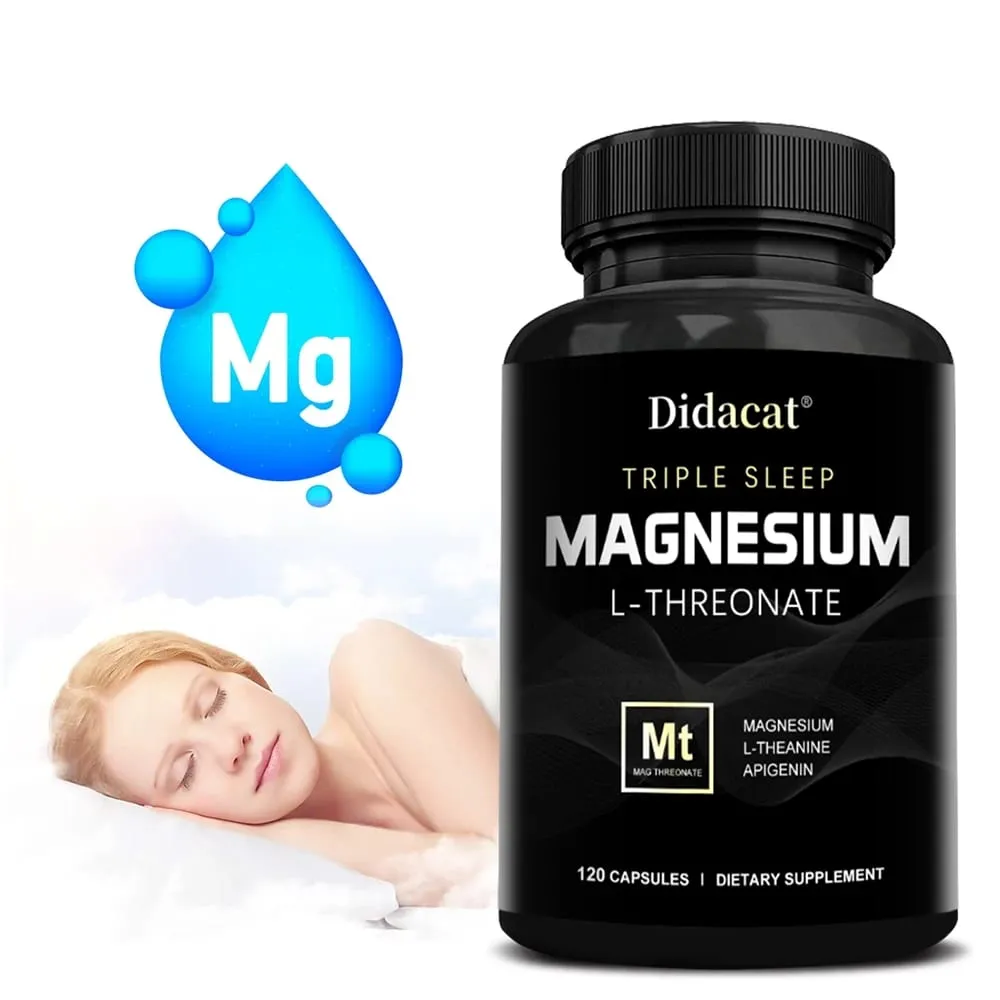 Magnesium L-threonate Capsules - Enhance Concentration Memory Promote Brain Health Improve Sleep Quality Reduces Fatigue