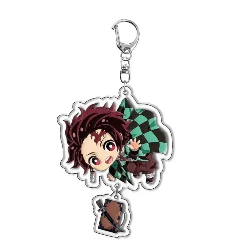 Hot Demon Slayer Tanjiro Kamado Acrylic Keychain Anime Peripherals Cute Cartoons Fashion Jewelry Backpack Pendant Christmas Gift