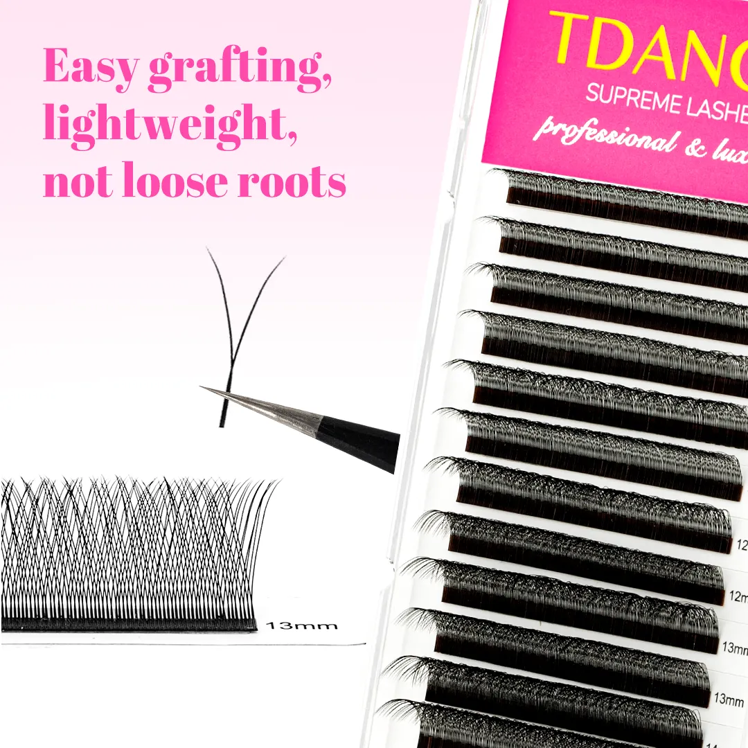 Single Tip 2D Y Hand Made Eyelash Extension Softer False Mink Lashes Y Shaped Eye Lashes for Makeup Tools