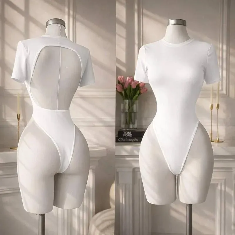 Women's High-Quality Backless Bodysuit Basic Solid Color Comfortable Fit Underwear — image 11