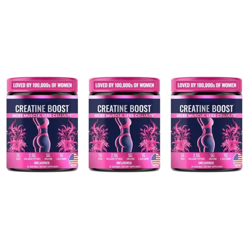 Creatine Monohydrate Powder for Women with Collagen Peptides BCAA L-Glutamine Unflavored Daily Fitness Support 30 Servings