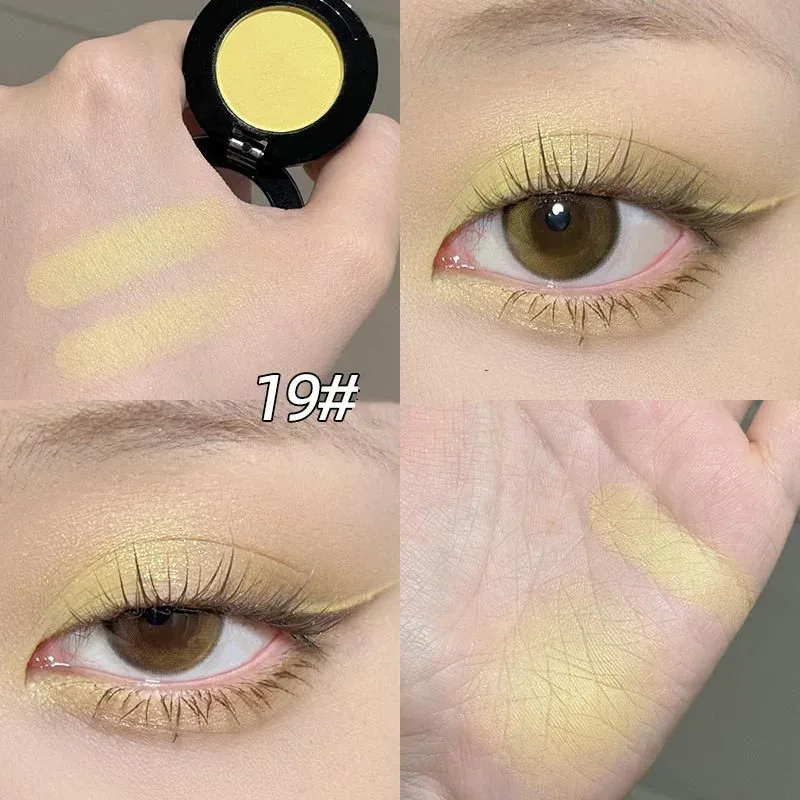 Monochrome Matte Brown Eyeshadow Makeup Waterproof Lasting Shiny Green Eye Makeup Natural Brighten Eyeshadow Highlighter Palette