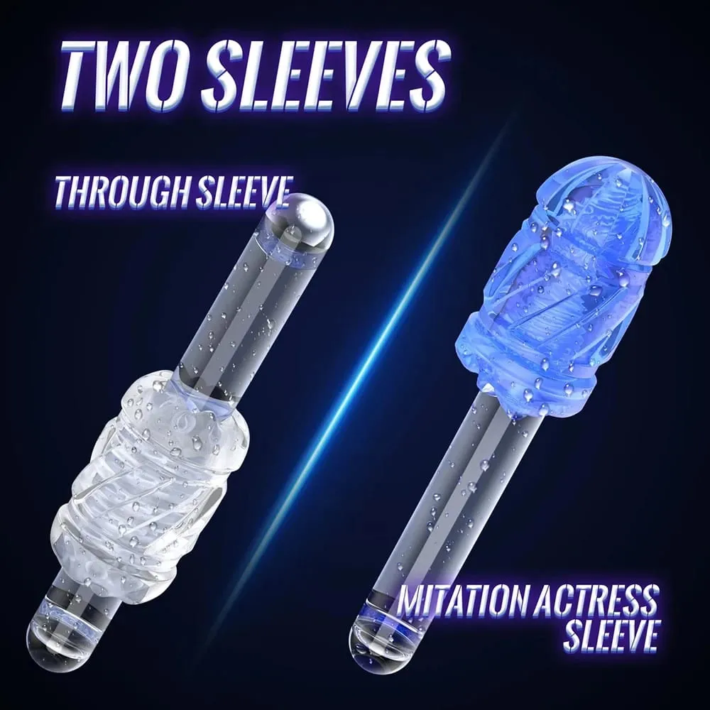 Dual Handles Leten King Sex Machine Electric Thrusting Masturbator Orgasm Adult Toys 2 Soft Sleeve Voice Penis Stimulator