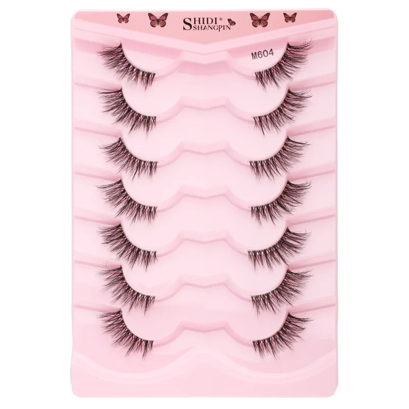 Poloviční řasy Přírodní načechrané umělé řasy Cat Eye Lash 3D Umělé norkové řasy Soft Winged Eyelash Extension Makeup Tool — image 11