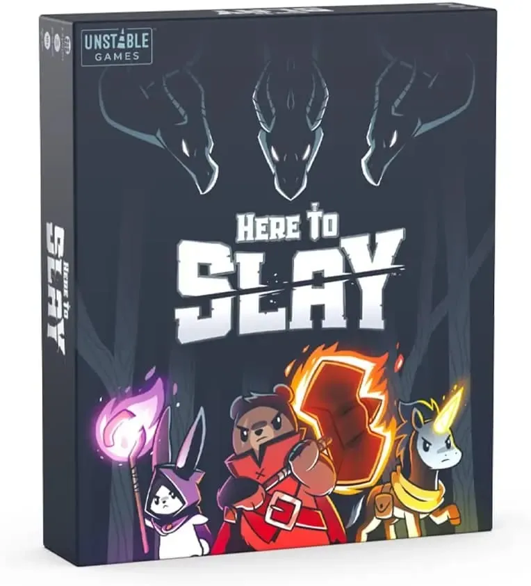 Unstable Games Here to Slay Card Game Unicorns Here to Sleigh Holiday Expansion Pack Family Game Night Strategic role Card Game