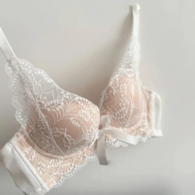 Hot New Wireless Push Up Bra Set Women Small Bust Gather Side Support Anti Sag Sexy Soft Daily Wear Lingerie 32‑38ABC