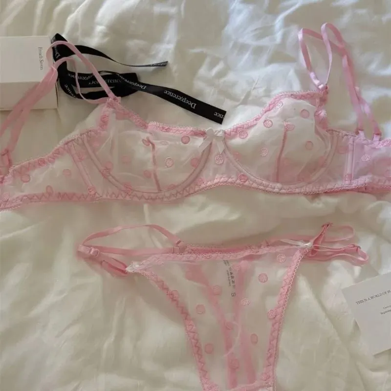 Panty Bra Set Francesa Mesh Ultra-Fino Push Up Minimizador para Seios Grandes Anti-Queda Plus Size Conjunto Sexy BANERDANNI S-XL — image 6