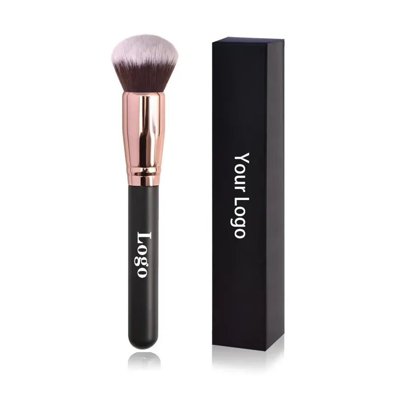 Pinceaux de maquillage de marque privée gratuite fond de teint poudre libre correcteur pinceau de mélange rose outil de maquillage de beauté en gros en vrac 10 pièces — image 10
