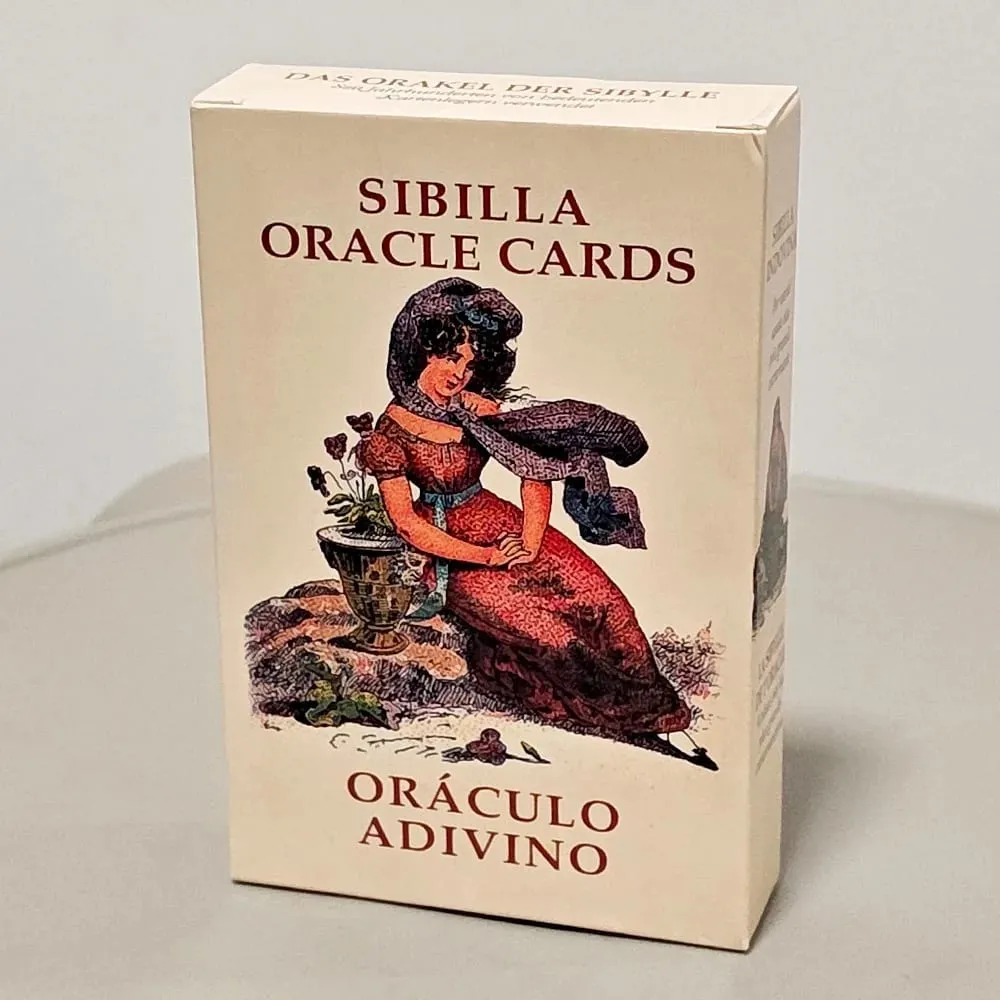 Sibilla Indovina Oracle Cards 10,5 * 6 cm Vintage 52 cartes Divination Deck - Style victorien multilingue