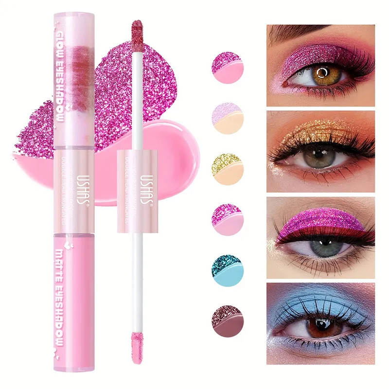 6 Color Waterproof and Sweat Proof Long Lasting Easy To Color Matte Eye Shadow Blue Highlight Natural Liquid Eye Shadow Makeup — image 6