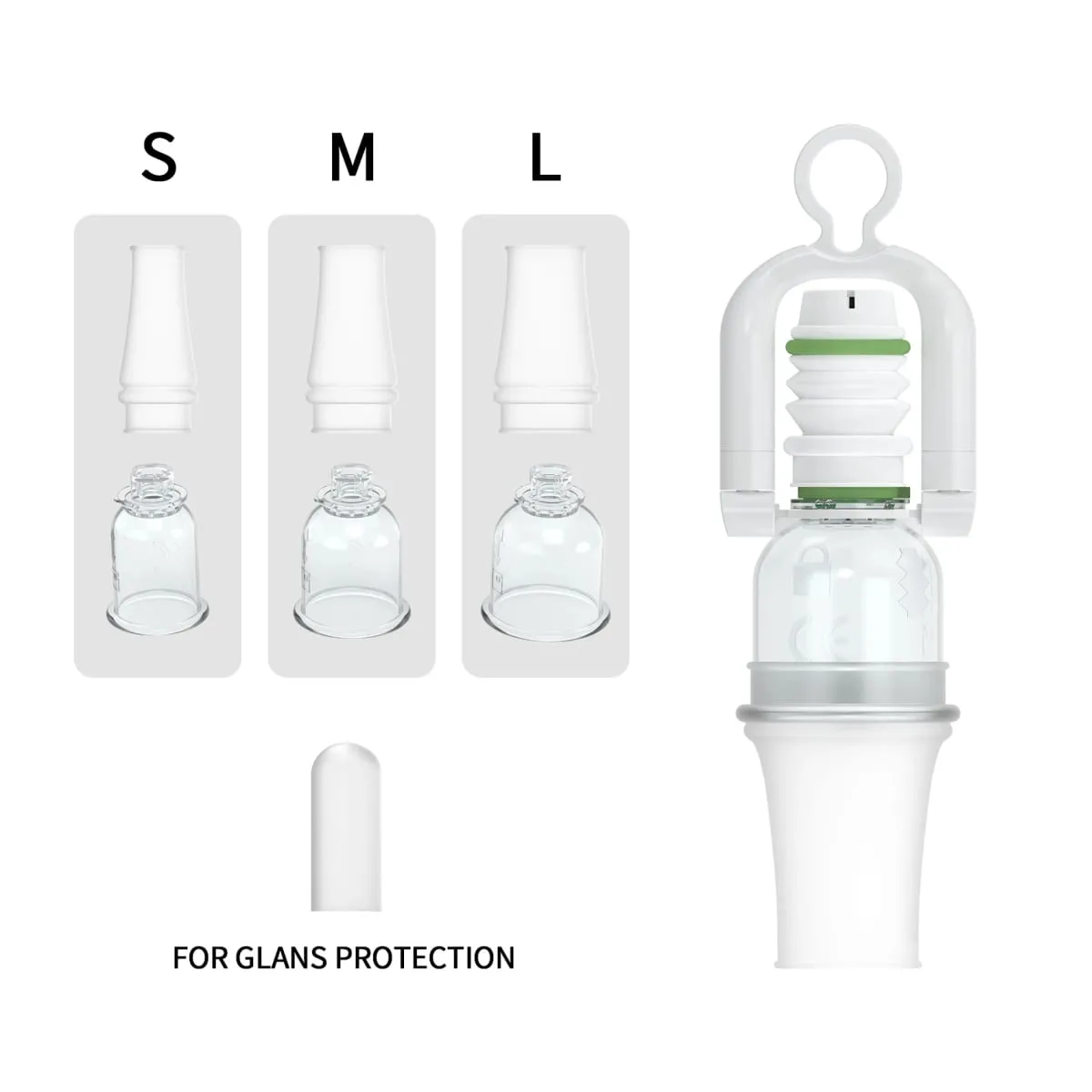 Male Penis Enlargement Training Device with 3 Sizes Vacuum Cup Adjustable Length Metal Holder for Enhanced Performance
