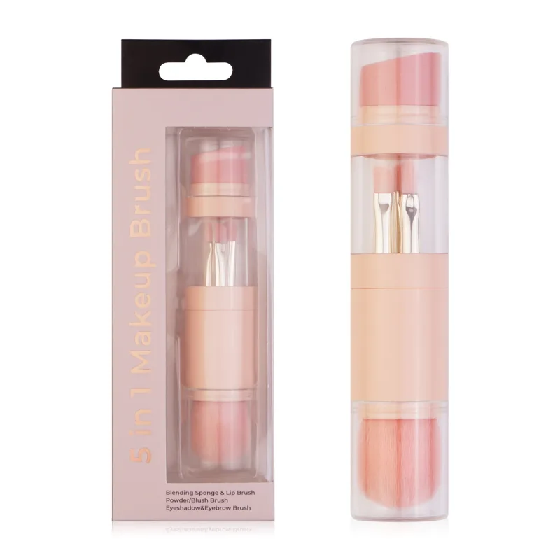 Přenosné vysouvací štětce na make-up 5 v 1 pro make-up štětce na make-up na rty na rty s sypkým pudrovým práškem — image 9