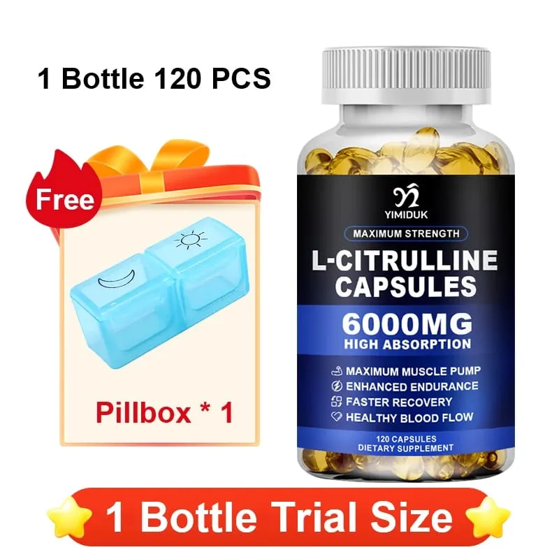Premium L-Citrulline Capsules with High-potency Citrulline Gelatin Support Vessel Health Boost Workout Hasten Muscle Repair