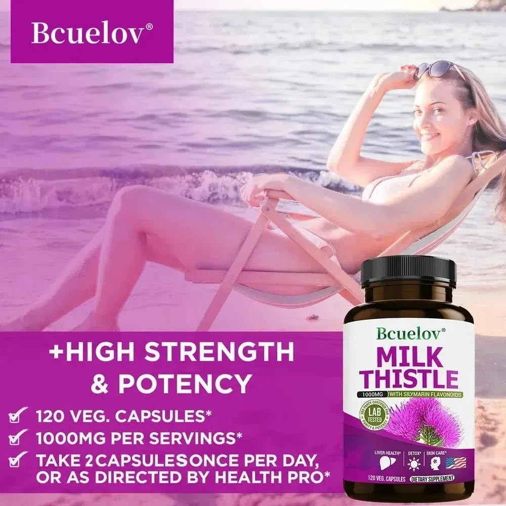 Milk Thistle Capsules Liver Health Support Gut & Immune Health Skin Beauty Liver Function