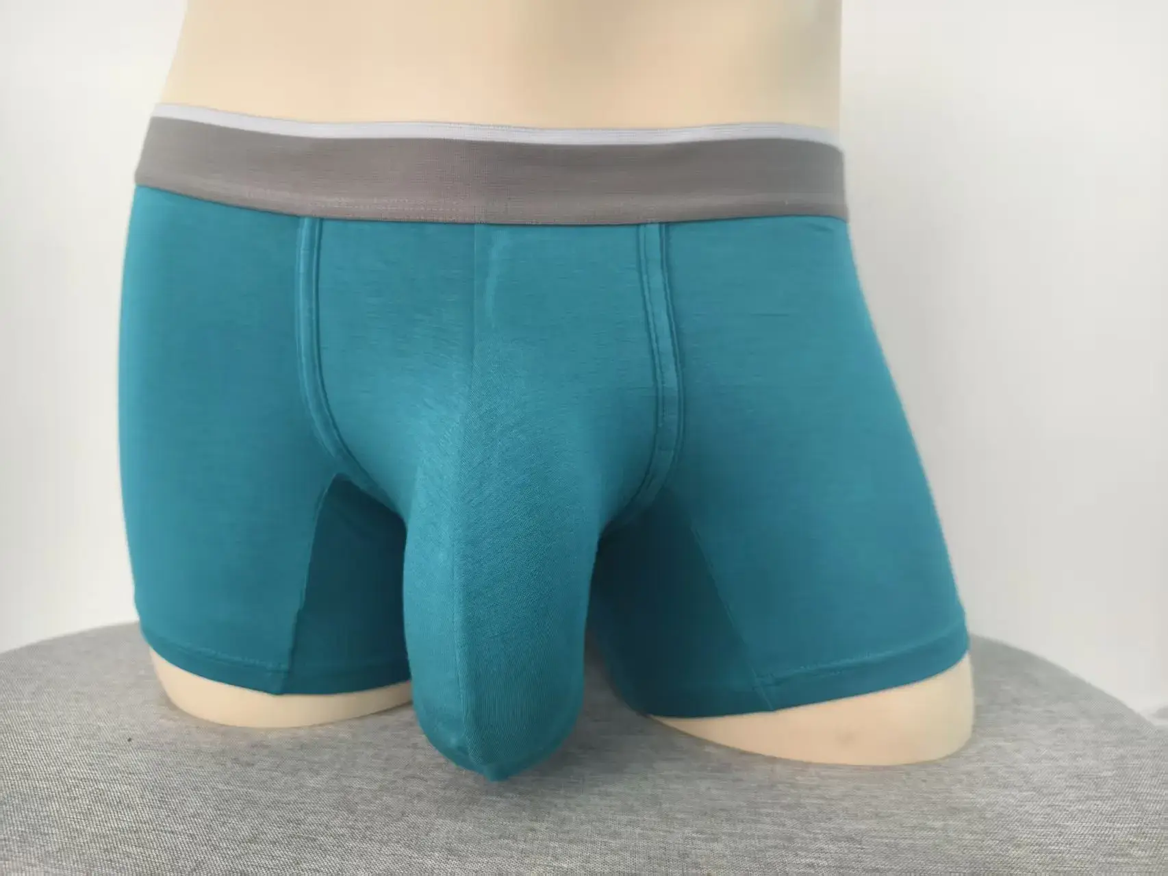Cueca boxer masculina premium, cueca grande com bolsa extra grande, aumento de protuberância, respirável, leve, boxers masculinos