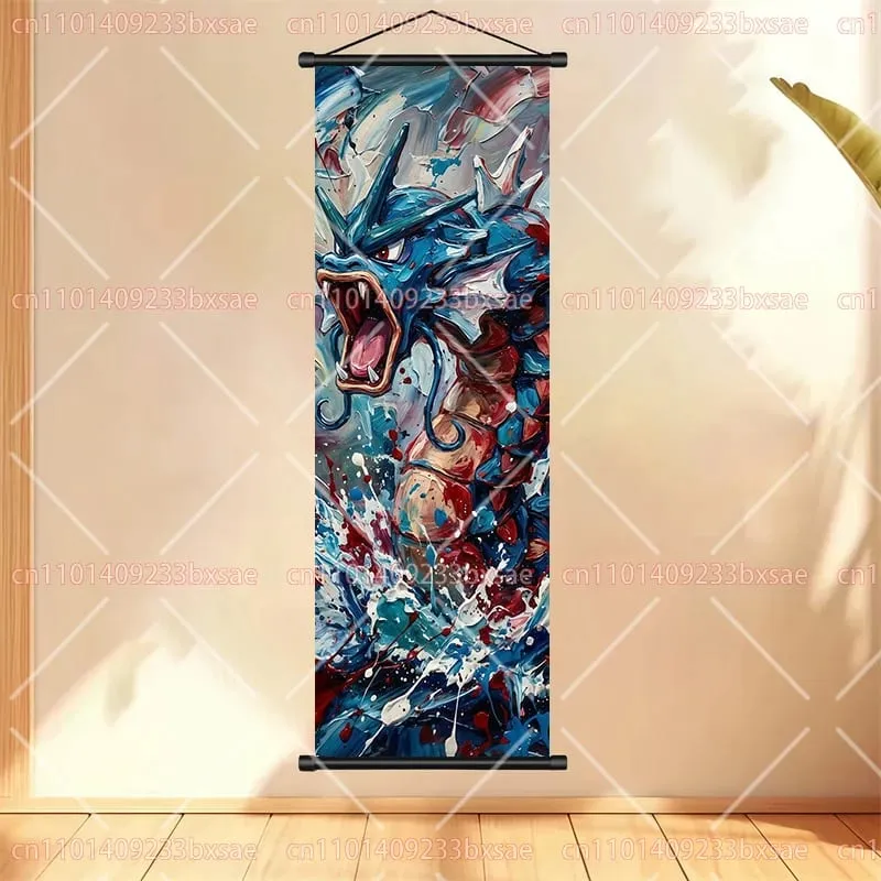 Anime Pokémon Gengar Charizard Kyogre Gyarados Mewtwo Rayquaza Cool Poster Hanging Scroll Painting Birthday Holiday Party Gift