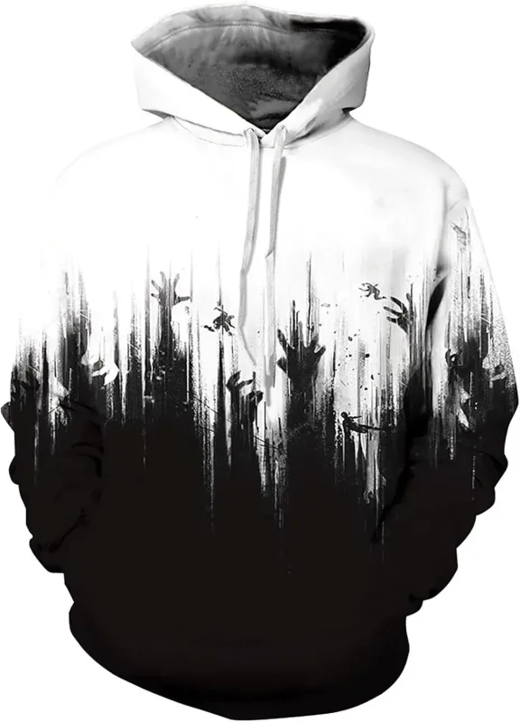 Mens Graphic Hoodies Unisex Novelty Print Hoodie, 3D Pattern Pullover Sweatshirt With Pocket, Long Sleeve Warm Graphic Hoodie Me