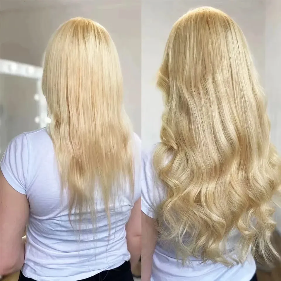 Tape In Human Hair Extensions 613 Straight Invisible Seamless Skin Weft Tape Ins Human Hair Extensions Salon Quality 60pcs