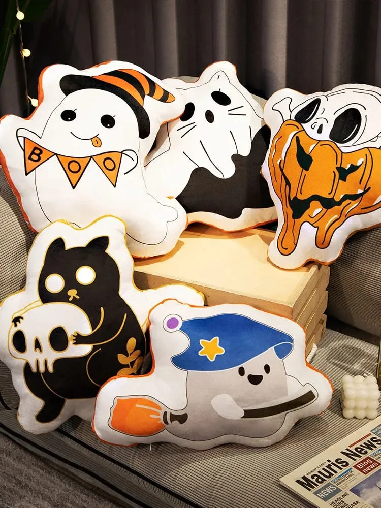 Halloween Ghost Pumpkin Pillow 35‑40cm Soft Stuffed Plush Cushion for Home Decor and Party