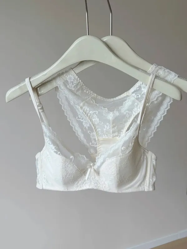 French Lace Underwire Bra Set | Half Cup Push Up Bra Large Bust Summer Lightweight Slimming Anti Sag Women‘s Lingerie BANERDANNI