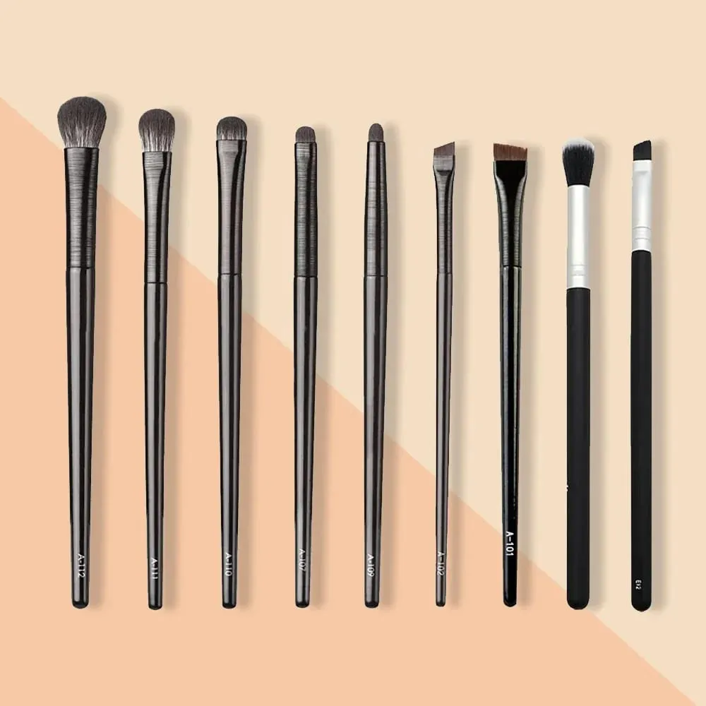 Natural Eye Makeup Brushes Set Eyeshadow Brush Eyebrow Contour Eyeliner Brush Women Eyes Cosmetic Blending Detail Make Up Tools