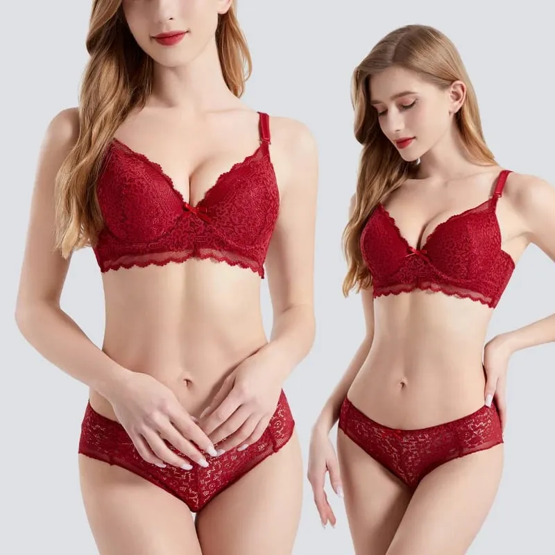 2024 New Black White Grey Red Blue Beige Bra Sets 34/75 36/80 38/85 40/90 42/95 44/100 BCDE Underwear For Women Lingerie — image 5