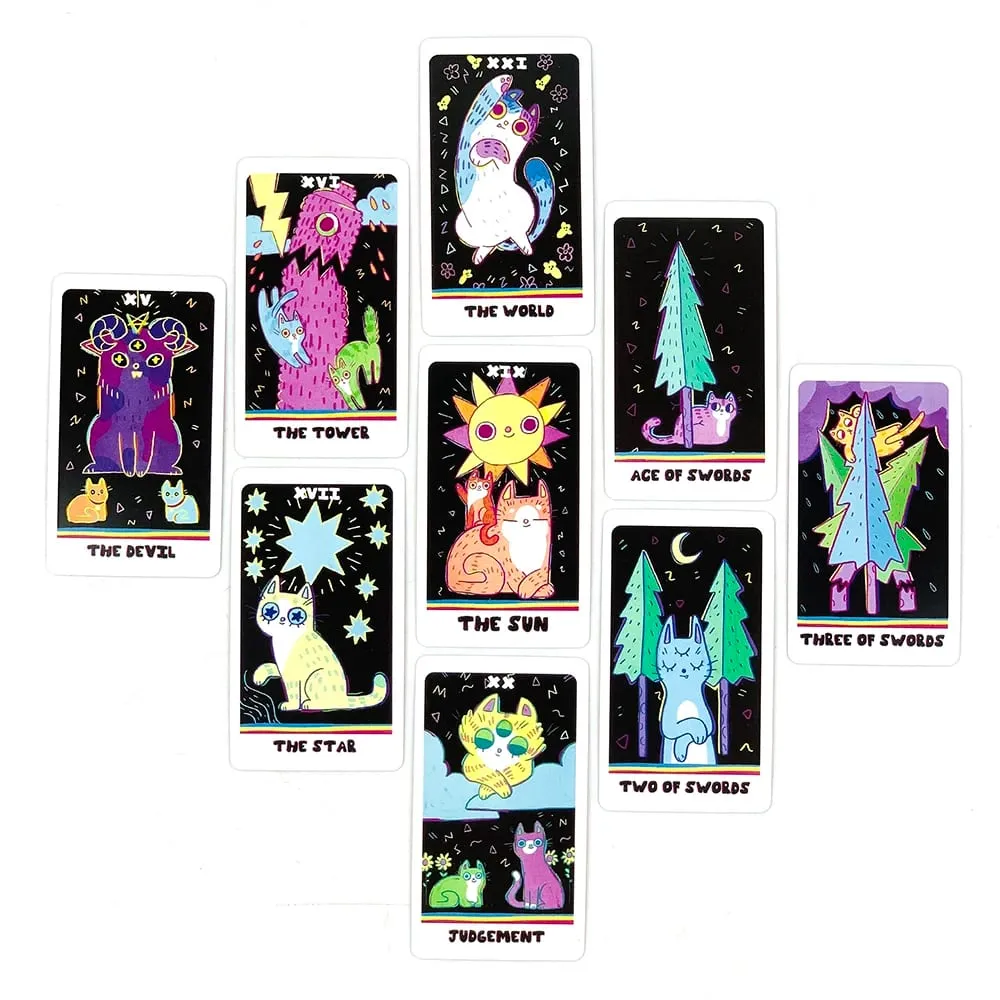 Cute Tarot Cards A 78PCS Oracles English Visions Divination Board Game Family Gathering Game Halloween and Christmas Gifts — image 5