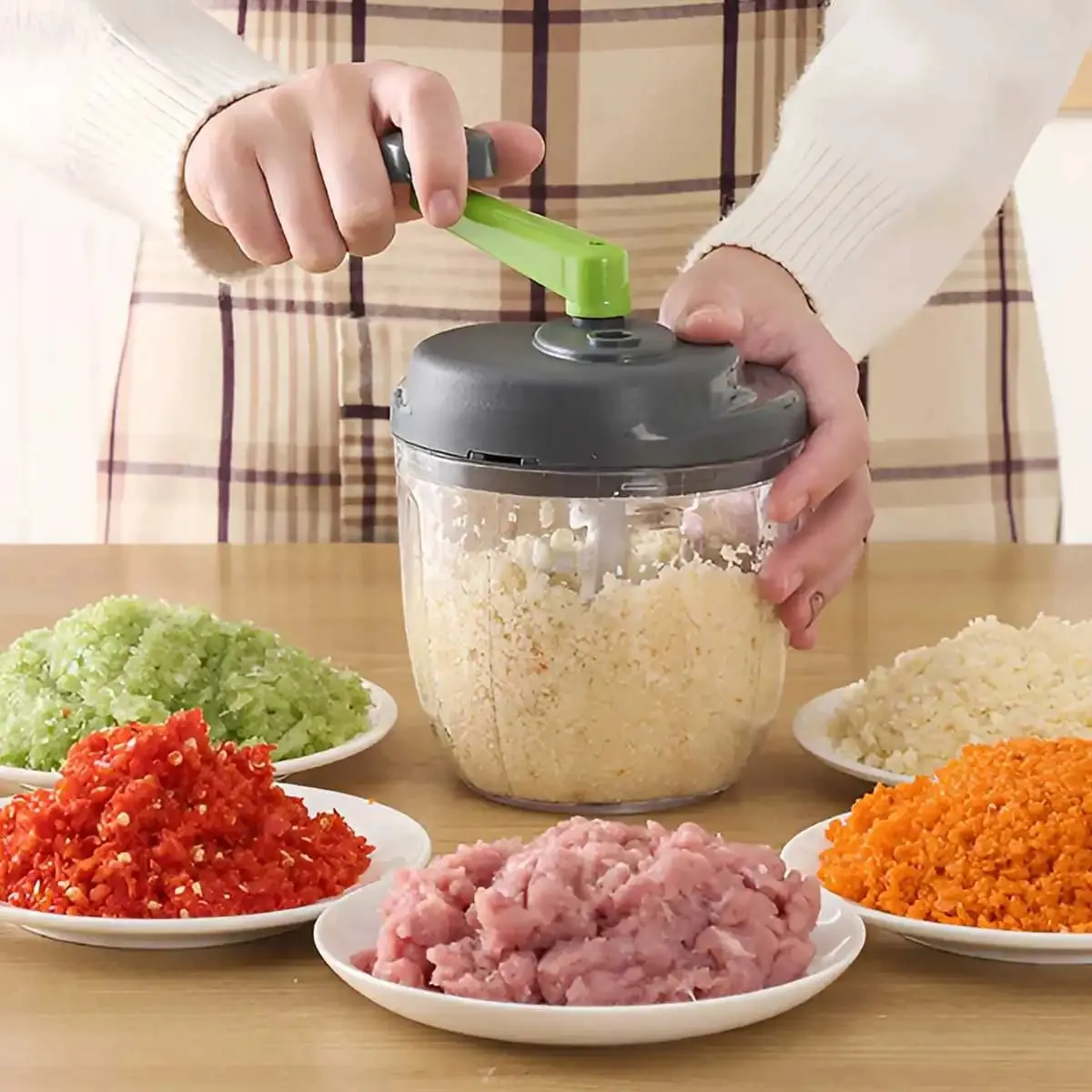1 Keping 520ml/900ml Engkol Tangan Manual Penumbuk Bawang Putih Penumbuk Bawang Putih Pengisar Daging Makanan Chopper Sayur Alat Dapur
