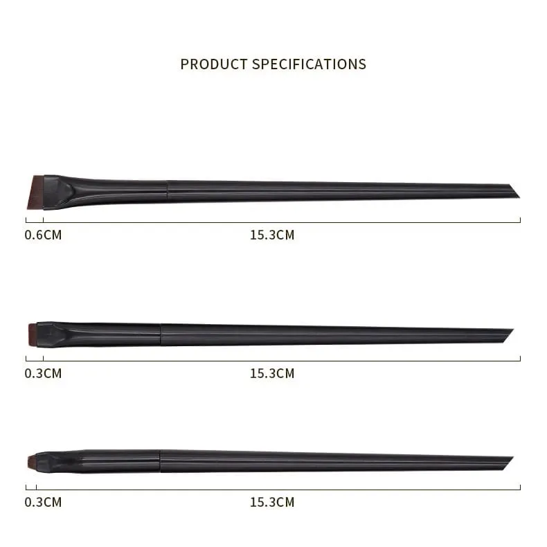 3pcs/set Blade Eyeliner Brush Eyebrow Brush Portable Flat Fine Eye Liner Brow Contour Makeup Brushes Makeup Brush Set
