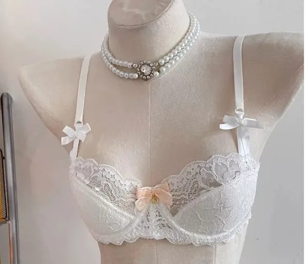 Popular Pure Desire Lace Bra Set 32‑38AB Underwire Large Bust Minimizer Push Up Side Support Lingerie For Young Girls Daily Wear — image 7