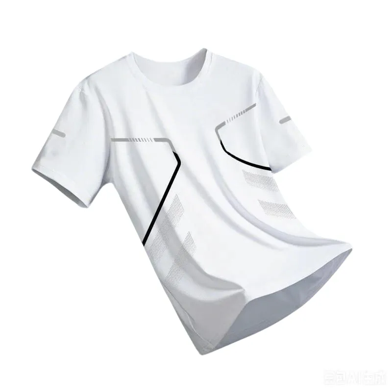 New Ice Silk Running Shirts Men Loose Short Sleeve Top Basketball Gym Sportswear For Male Fitness Workout Mesh Breathable Tee — image 15