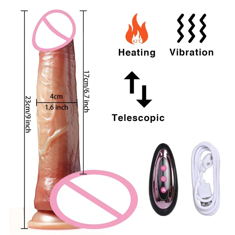 Long Dildo Vibrators for Women Heating Telescopic Machine Sex Toys Super Big Dick Large Realistic Penis Huge Dildos Vibrator — image 14