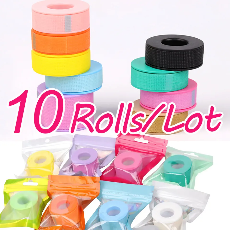 New10pcs Non-woven Silicone Gel Eyelash Tape Breathable Sensitive Resistant Microporous Eyelash Extension Color Tape Makeup Tool