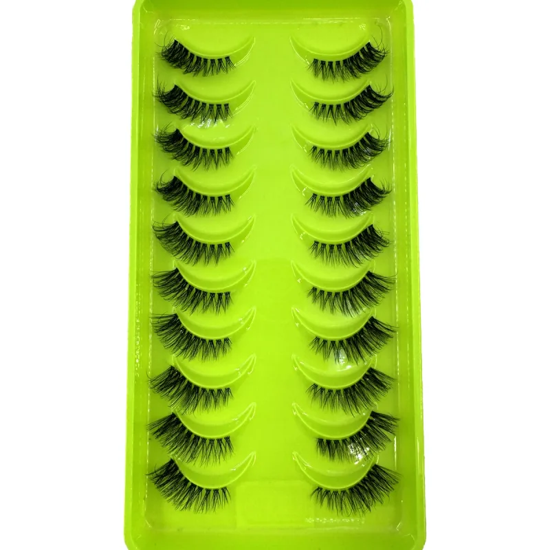 Black Eyelashes 10 Half Lashes Soft Natural Cat Eye Lashes Makeup Tool Extension Fluffy Faux Cils back-to-school season