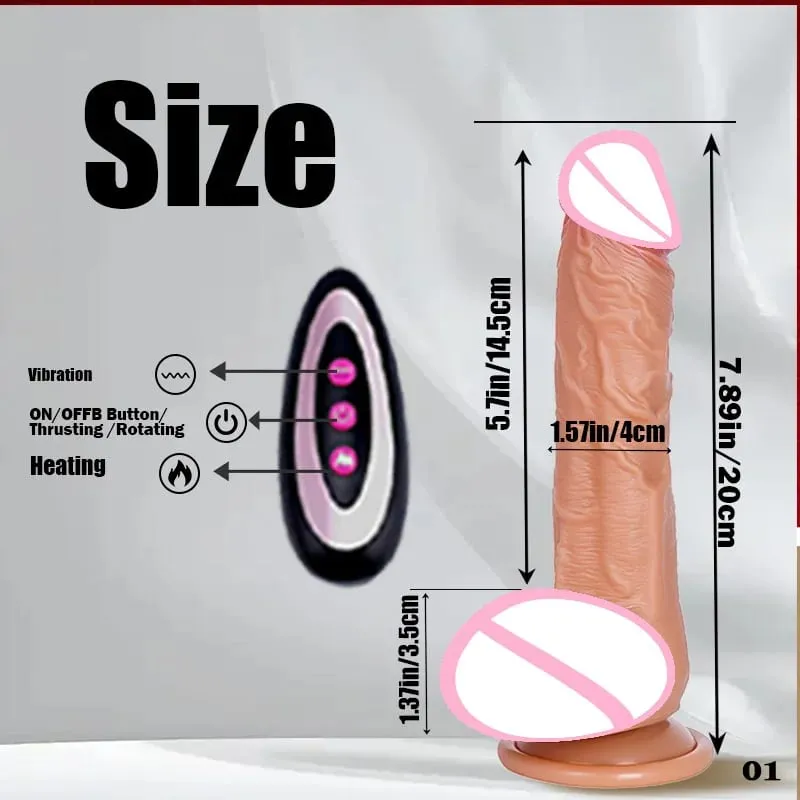 9 Vibration Modes 3 Stretching And 3 Shaking Modes Dildo Electric Female Sex Toy Silicone Dildo Telescopic Vibration Heating 18+