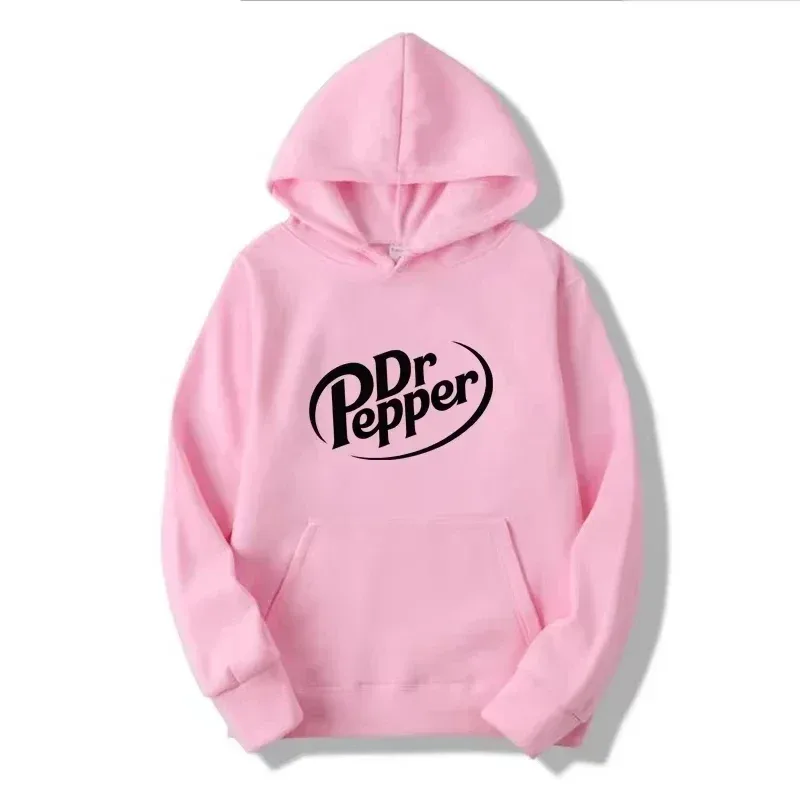Dr Pepper Hoodie Soda Cola Vintage Beverage Retro Aesthetic Y2K Fashion Black Oversized Casual Sport Sweatshirts