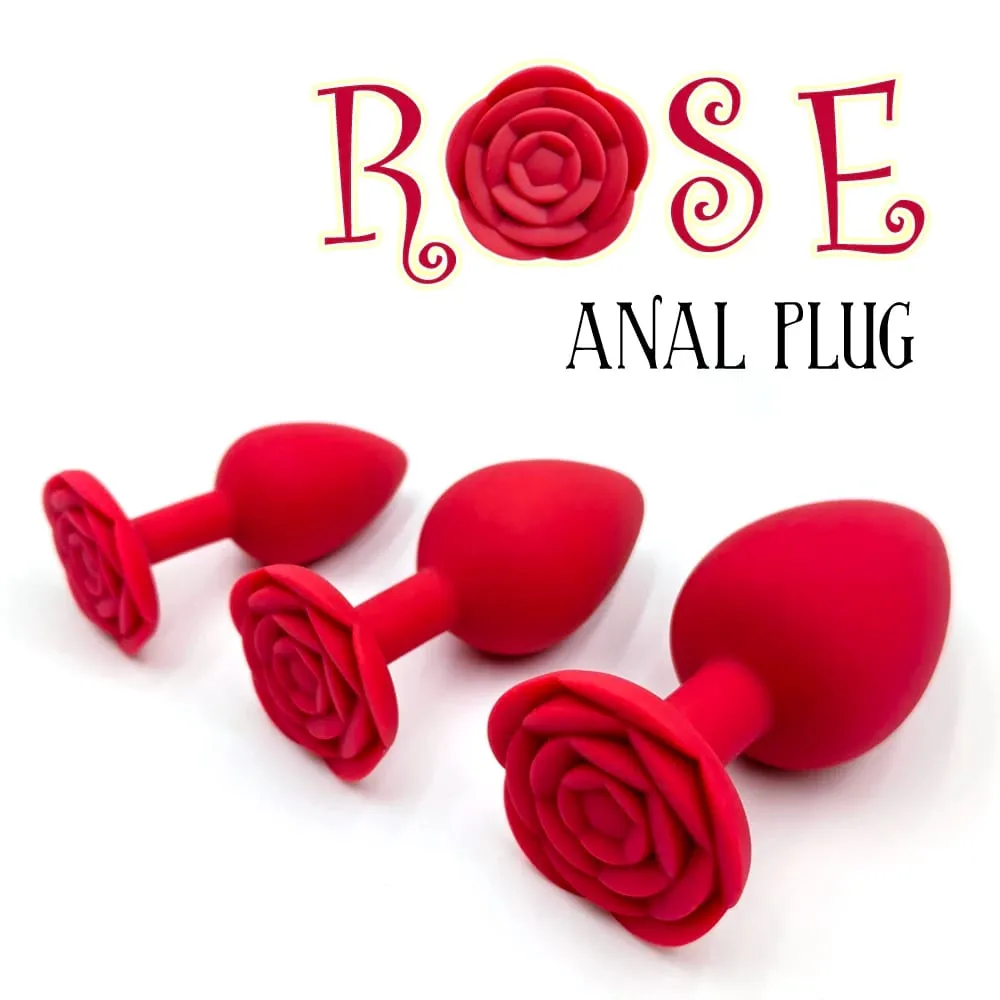 Weiche Silikon Rose Blume Anal Plug Anfänger bis Experte 3 Größen Butt Plug Anus Trainer Dildos Adule Sex Spielzeug für Paar Frauen Männer