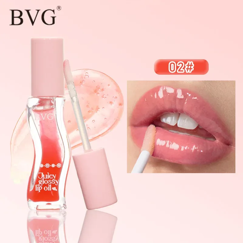 Wave Bottle Juicy Lip Oil โปร่งใส Lip Plumper Moisturizing Lip Gloss Daily Lip Makeup