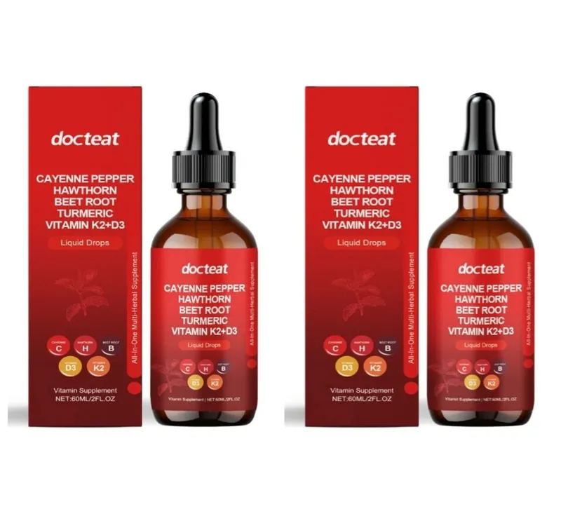 Docteat Vitamin Drops K2 + D3 Liquid Supplement with Cayenne Pepper and Hawthorn Helps Maintain Good Health 60 ML — image 8