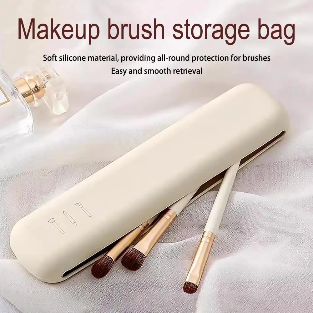 Silikonové kosmetické štětce Úložný sáček Cestovní držák štětců na make-up Pouzdro na houbičku na make-up Přenosný organizér na make-up — image 2