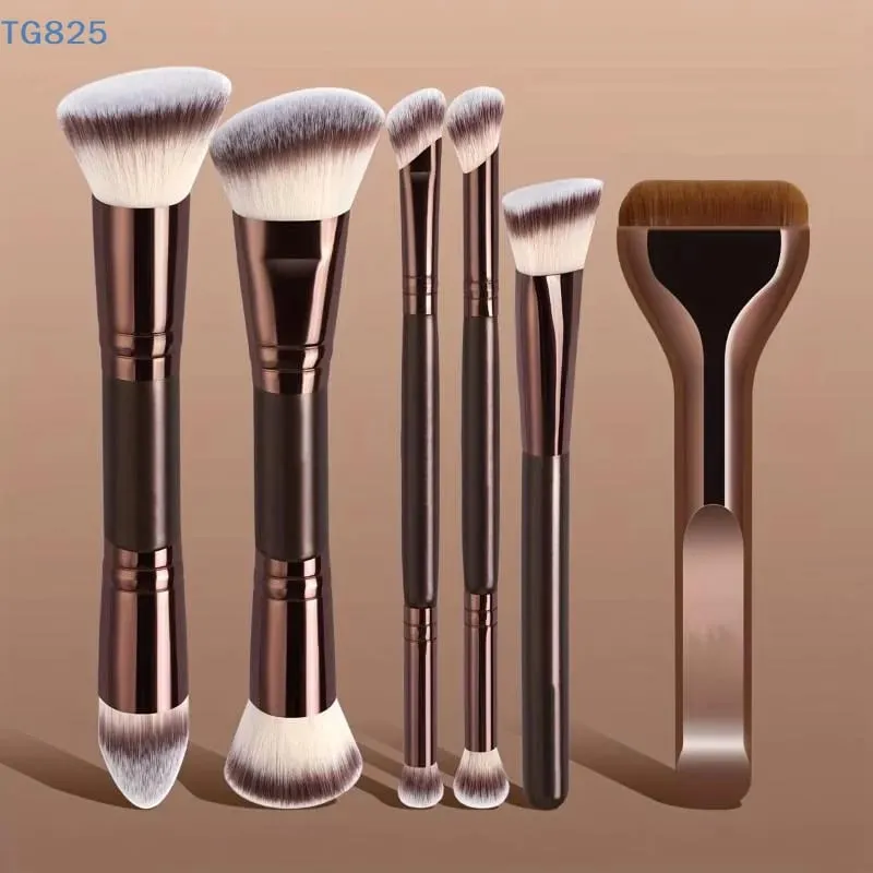 4/5/6/pcs Professional Makeup Brush Set Portable Travel Dual-Ended Multifunctional Makeup Tools Set Foundation Brush Blusher