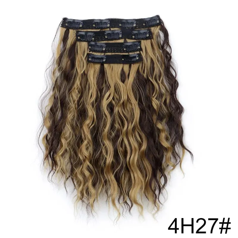 12Inch Synthetic Short Wavy Curly Hair Extension 4pcs/set Clip in Hair Easy to Wear for Women Party Use Daily — image 9