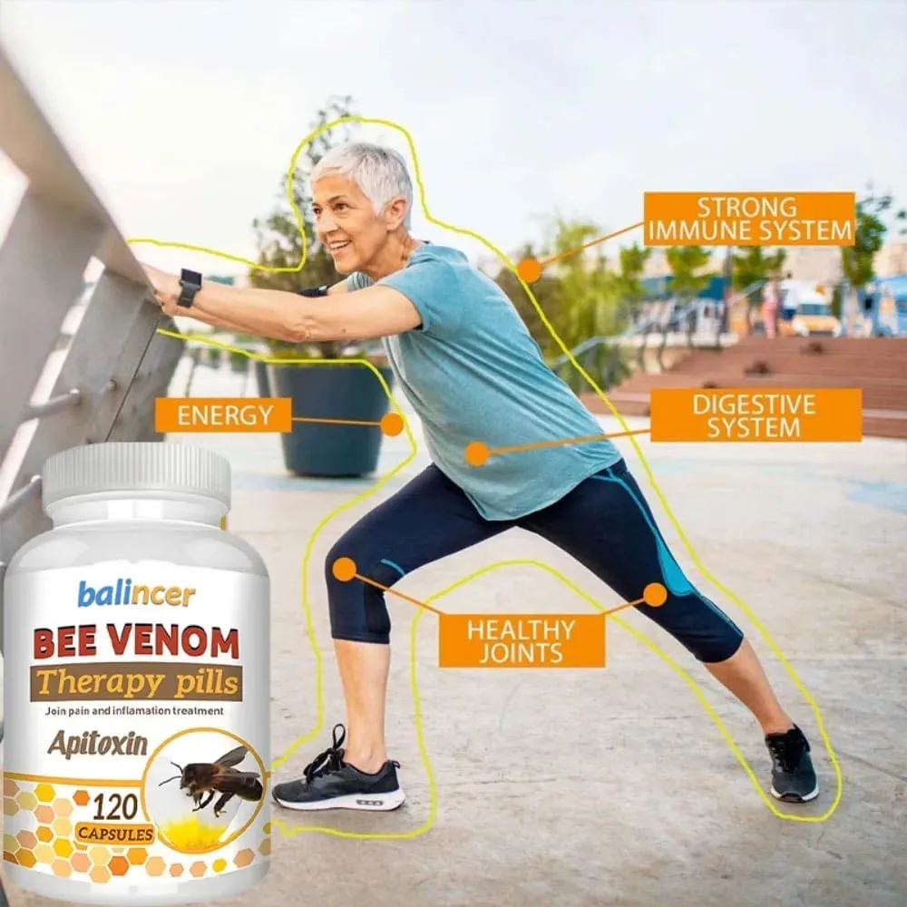 Bee Venom Extract Capsules - Relieves Joint Pain Promotes Bone Health Support Immunity